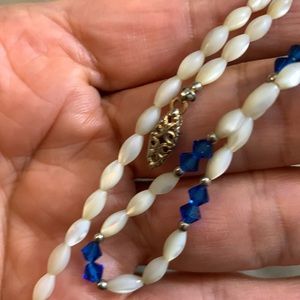10k pearl lapis necklace